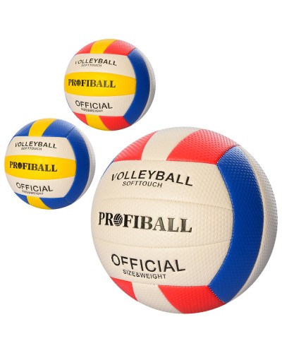 М'яч волейбольний з ПУ вагою 260-280 г, в асортименті, у пакеті
