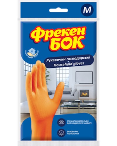 Рукавички латексні господарські М, Фрекен Бок