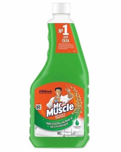 Запаска до засобу для чищення скла «Містер Мускул» 500 мл, зелена