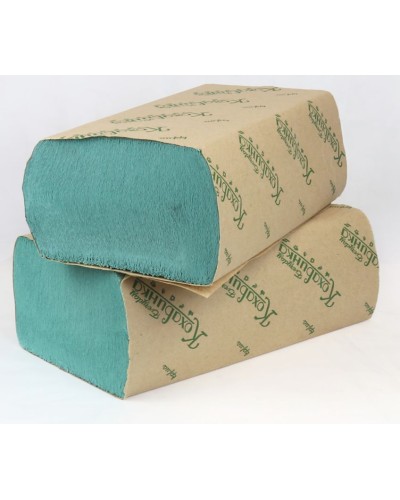 Рушники паперові з Z-подібним складанням на 200 аркушів 23х22 см, зелені, Кохавинка