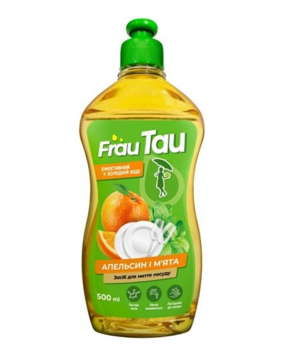 Засіб для миття посуду «Апельсин і м'ята» 500 мл, ТМ Frau Tau