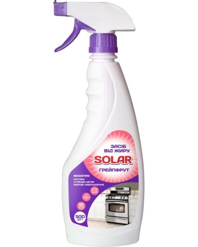 Засіб для розчинення жиру та нагару «Грейпфрут» з розпилювачем 500 мл, ТМ Solar