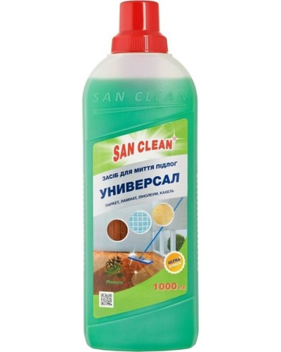 Засіб чистяче-миючий «Універсал 2000. Хвоя» для миття підлог 1000 мл, ТМ San Clean
