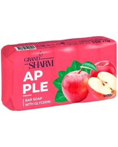 Мило туалетне «Яблуневі мрії» тверде 5 шт по 70 г, ТМ Grand Шарм