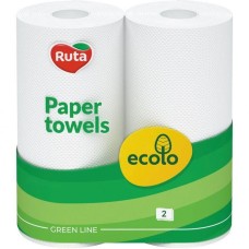 Рушники «Ecolo» 2 рулони, намотка 8, 325 м, білі, ТМ Рута