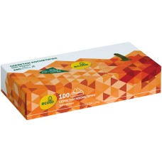 Серветки косметичні «Ecolo» 100 аркушів 20х17,5 см, білі, ТМ Рута