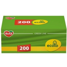 Серветки косметичні «Ecolo» 200 аркушів 20х17,5 см, білі, ТМ Рута