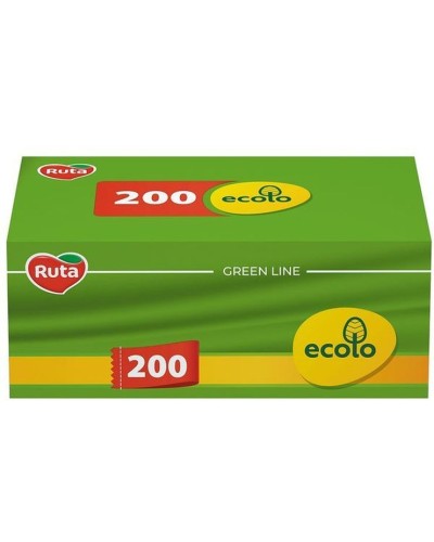 Серветки косметичні «Ecolo» 200 аркушів 20х17,5 см, білі, ТМ Рута