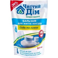 Бальзам для миття посуду «Сода та лимон» дойпак 500 мл, ТМ Чистий Дім