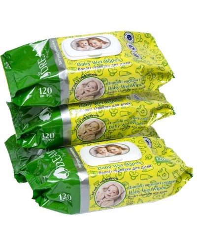 Серветки вологі 120 шт в упаковці, ТМ Air Dream