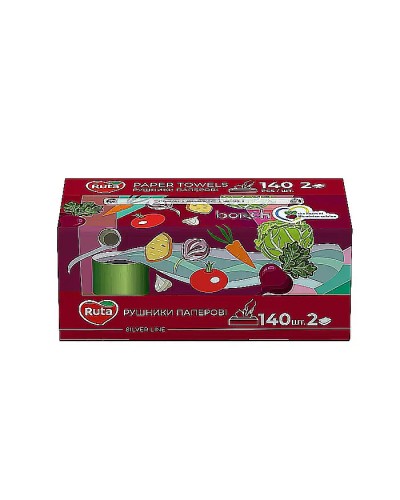Рушники паперові з V-складанням на 140 аркушів 23х10 см, ТМ Ruta