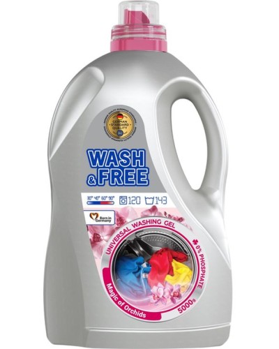 Гель для прання «Universal. Магія орхідеї» 5 л, WASH&FREE