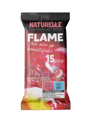 Серветки вологі «Naturelle Flame» універсальні по 15 шт в упаковці