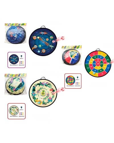Дартс 55 см на липучках з 6 м'ячиками, в асортименті, у пакеті 23х22х4 см
