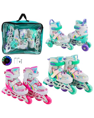 Ролики розміром 34-37 з колесами PU, світяться