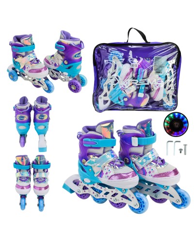 Ролики розміром 30-33 з колесами PU, світяться, у сумці 38х7х31 см