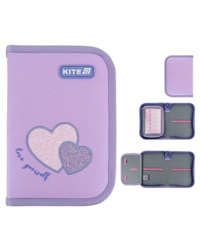 Пенал «Sweetheart» 20,5х14х4 см на 1 відділення, ТМ Kite