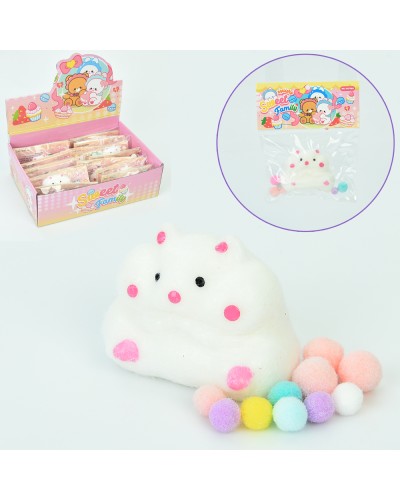 Антистрес «Хом'як» 5,5 см з мішурою, в асортименті, у пакеті, по 20 шт у дисплеї 28,5х20х8,5 см