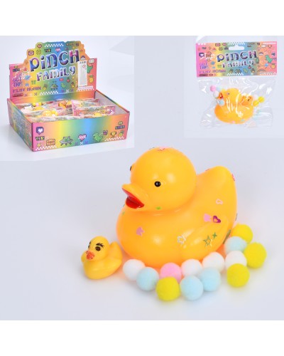 Антистрес «Качечка» 6 см з мішурою, в асортименті, у пакеті, по 12 шт у дисплеї 28х21х8,5 см