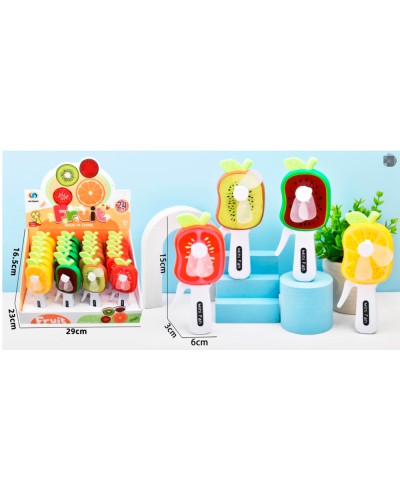 Вентилятор механічний «Фрукт» 15 см, в асортименті, 24 шт у дисплеї 29х16,5х23 см