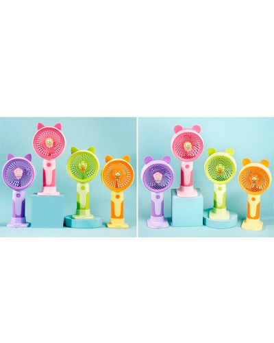Вентилятор 17 см 3 в 1 на акумуляторі 3 швидкості, з USB-зарядкою та підставкою для телефона, в асортименті, у коробці