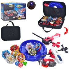 Ігровий набір: 8 бейблейдів, 2 запускалки та арена, зі світлом, у сумці 28х22х8,5 см