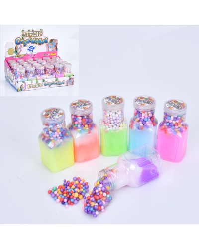 Лизун желейний з кульками у баночці з кришкою 10х4,5х4,5 см, в асортименті, 24 шт у дисплеї 29х19,5х10,5 см
