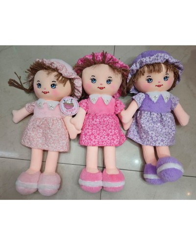 Лялька 40 см м'яконабивна, в асортименті, у пакеті 19х40х10 см