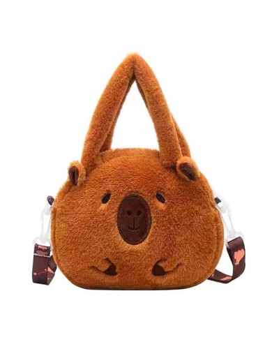 Сумочка «Капібара» 19х14х8 см плюшева, з 2 короткими та 1 довгою ручкою, 1 відділенням на застібці-блискавці, у пакеті 17х15х8 см.