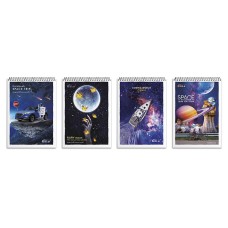 Блокнот А6 на 48 аркушів у клітинку на спіралі зверху з картонною обкладинкою, №6774, ТМ Brisk