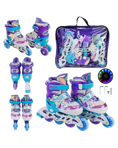 Ролики розміром 34-37 з колесами PU, світяться