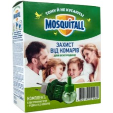 Прилад для захисту від комарів «MOSQUITALL» з 30 мл рідини на 45 ночей