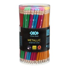 Олівець графітовий «METALLIC» з гумкою HB, у тубі, ТМ Zibi