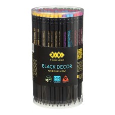 Олівець графітний «BLACK DECOR» з гумкою HB, у тубі, ТМ Zibi