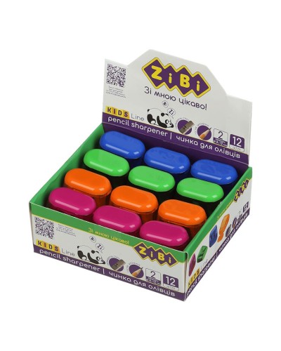 Точилка «COMBI» на 2 отвори з контейнером, в асортименті, ТМ ZiBi