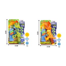 Іграшковий бластер 35 см з 6 кульками та 6 поролоновими снарядами, в асортименті, на планшеті 25х38 см