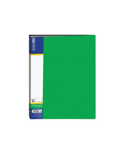 Папка пластикова А4 з 40 файлами зелена, ТМ Economix
