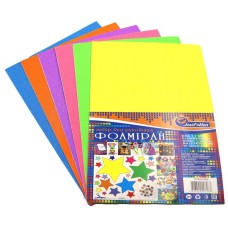 Фоаміран A4 товщиною 1,7 мм 6 аркушів флуорисцентних з глітером, різнокольоровий, ТМ J.Otten