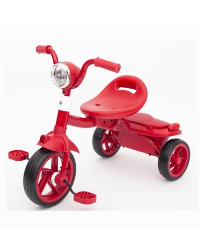 Велосипед «Turbo Trike» 3-колісний з музикою та світлом, колеса з EVA 6 та 8 дюймів, червоний