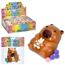 Антистрес «Капібара» 8х6 см з мішурою, в асортименті, у пакеті, 16 шт у дисплеї 28х21х8 см