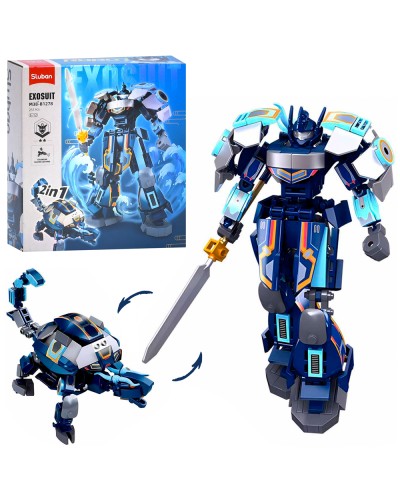 Конструктор «Робот-тварина» 2 в 1 на 251 деталь з фігуркою, у коробці 22х23,5х7 см, SLUBAN