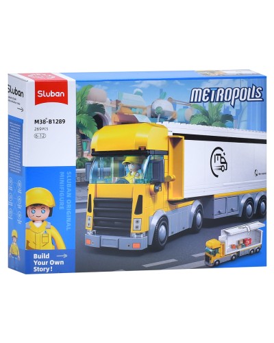 Конструктор «Трейлер» 26,6 см на 269 деталей з фігуркою, у коробці 38х28,5х7 см, SLUBAN