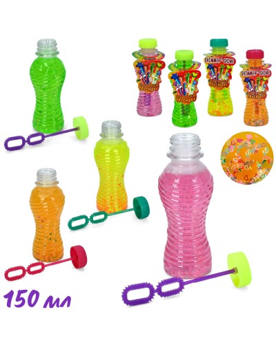 Мильні бульбашки 150 мл з мішурою, в асортименті