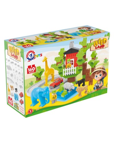 Конструктор «Дикі тварини» зі 160 деталей з фігурками та машинкою, у коробці 37,5х25х14 см, ТМ Технок