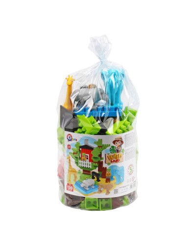 Конструктор «Дикі тварини» зі 130 деталей з фігурками, у пакеті 20,5х20,5х35 см, ТМ Технок