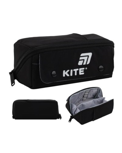 Пенал 9,5х20х11,5 см чорний, ТМ Kite