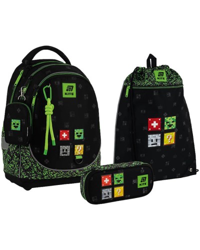 Набір «Multiplayer»: напівкаркасний рюкзак 36х27х16 см, пенал 21х8,5х,5 см, сумка для взуття 46х23 см, ТМ Kite