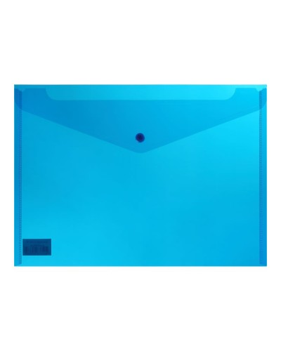 Папка-конверт А4 на кнопці прозора синя, TM Buromax