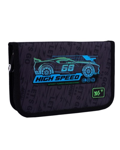 Пенал «High Speed» 13х21х3 см твердий одинарний без клапану, HP-02, ТМ YES