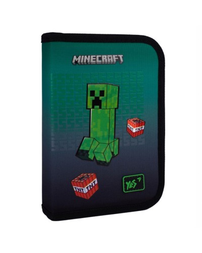Пенал «Minecraft Icons» 14х21х4 см твердий одинарний з двома клапанами, HP-04, ТМ YES